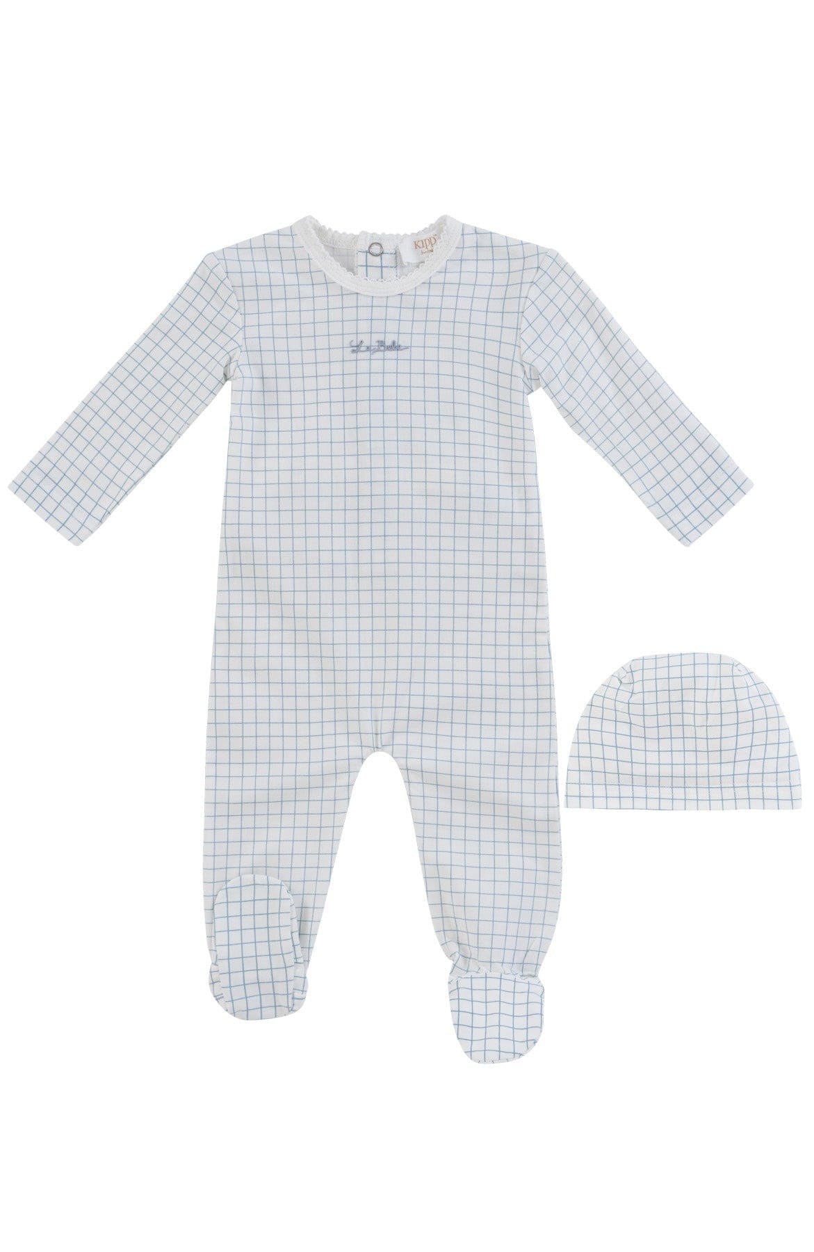 Teddy Au Pane Footie + Hat - Blue
