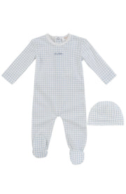 Teddy Au Pane Footie + Hat - Blue