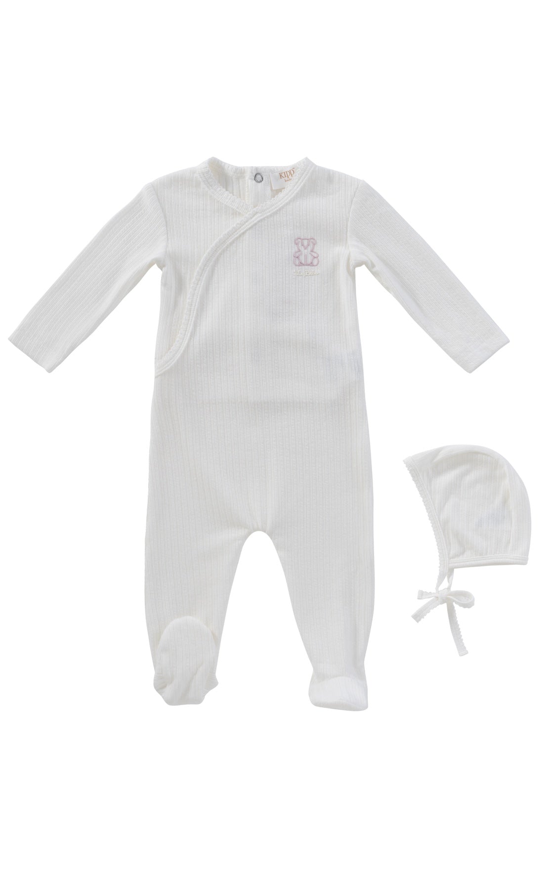 Teddy Wrap Footie + Bonnet - Pink
