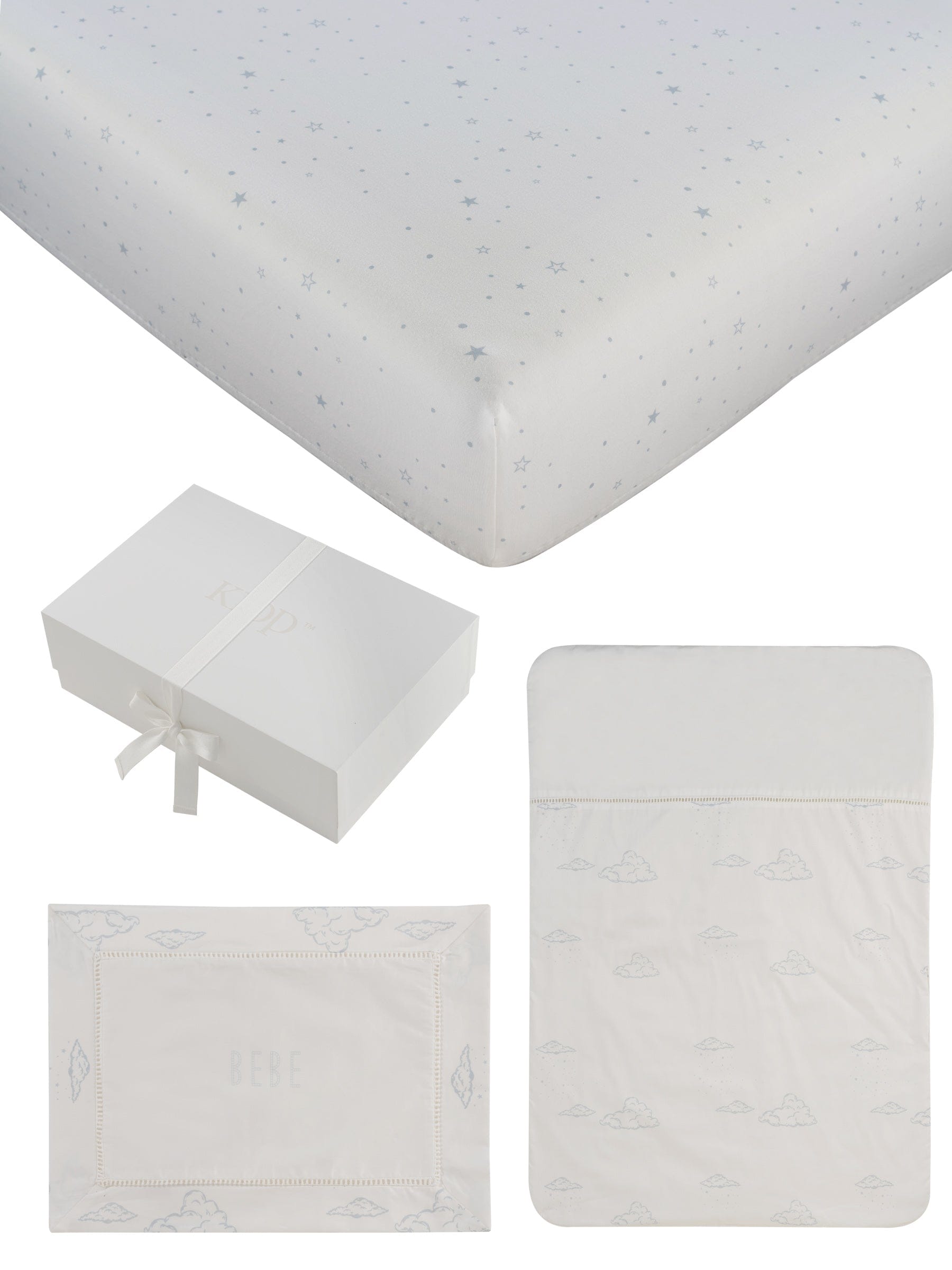 Starlight Mini Crib 4pc Set - Blue