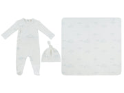Starlight Wrap Footie 3pc Set - White Blue
