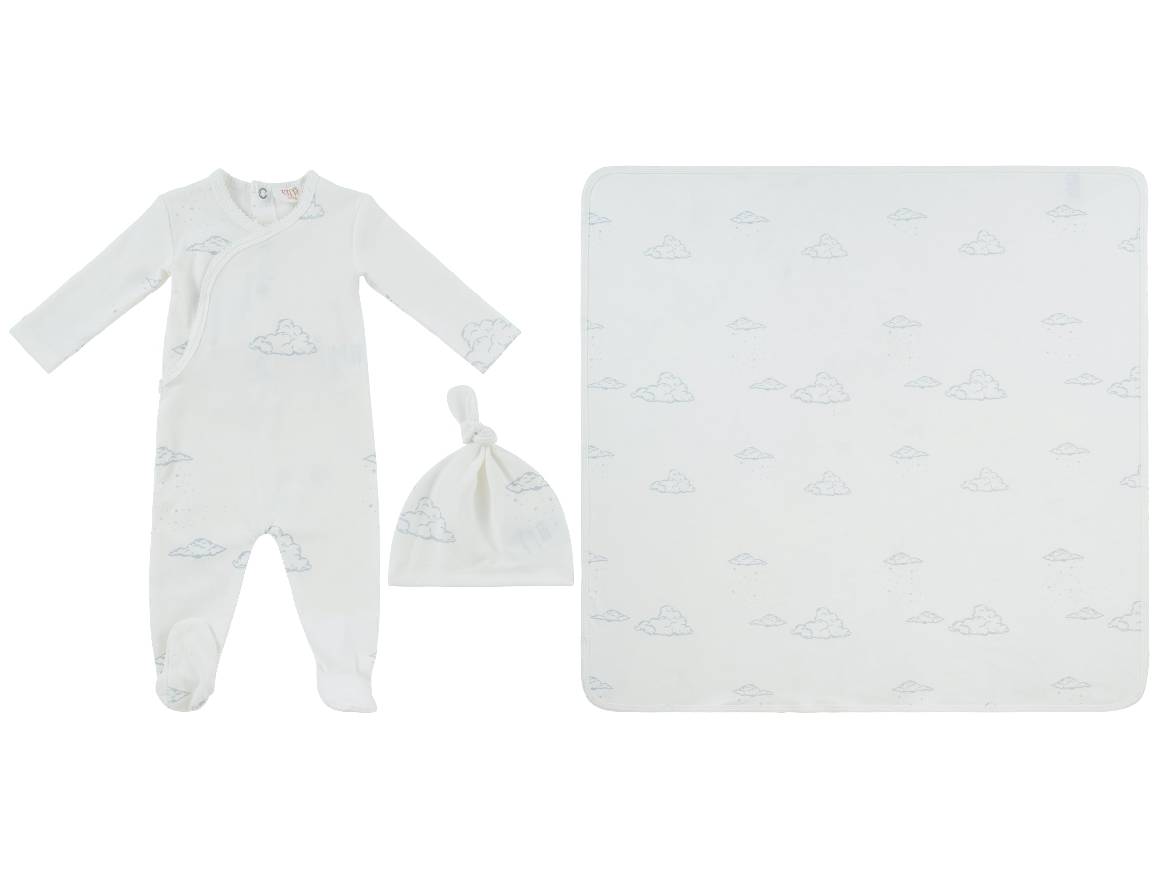 Starlight Wrap Footie 3pc Set - White Blue