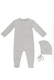 Bebe Footie+hat Set - White
