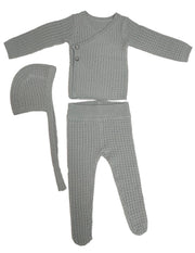 Textured Wrap Knit 3pc Set - Sage