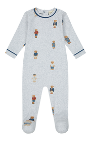 Crew Bear Footie - Grey/blue