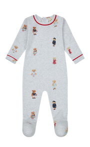 Crew Bear Footie - Grey/red