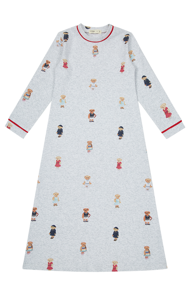Teddy Nightgown - Grey/red