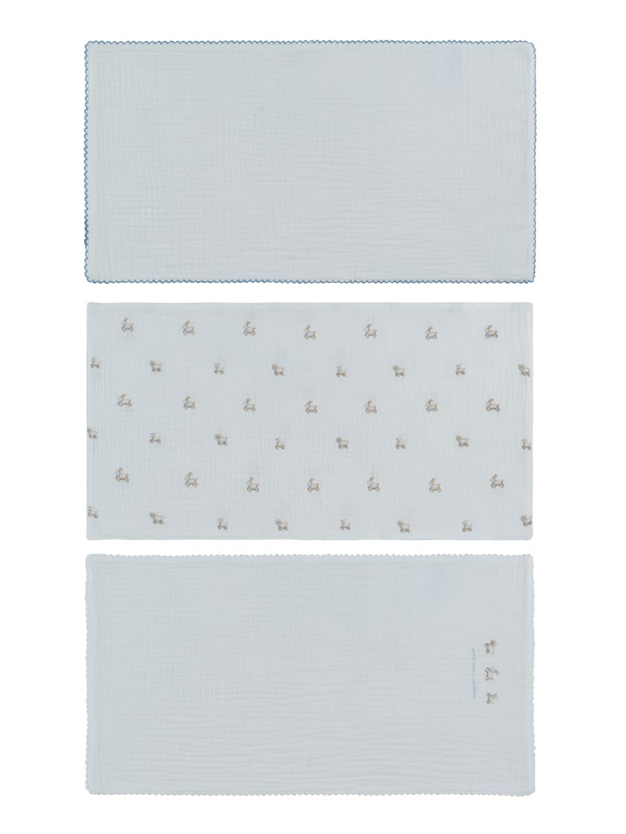 Petits Amis Burp Cloth Set Of 3 - Blue