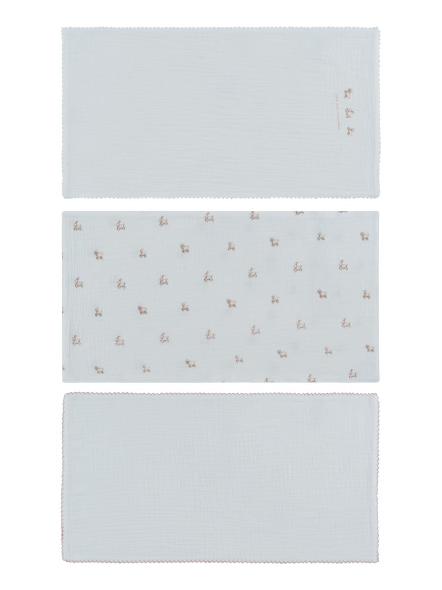 Petits Amis Burp Cloth Set Of 3 - Pink