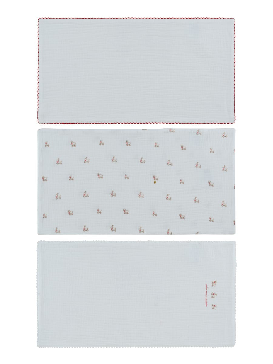 Petits Amis Burp Cloth Set Of 3 - Red