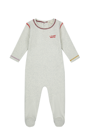 Color Stitch Lounge Footie - Red