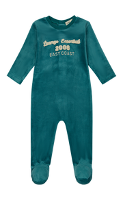 Terry Applique Footie - Green