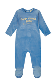Terry Applique Footie - Blue