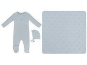Kb Logo Footie, Hat And Blanket Set - Blue