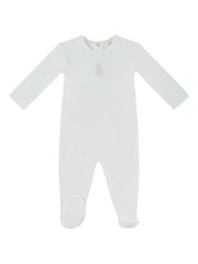 Petit Ours Footie - White Stone