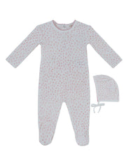 Whispering Blooms Footie & Hat Set - Pink