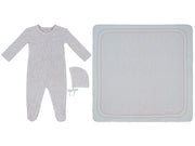 Whispering Blooms Footie, Hat & Blanket Set - Pink