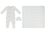 Ciel Enfant Wrap Footie, Hat & Blanket Set - Blue