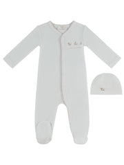 Petits Amis Terry Footie & Hat Set - Pink