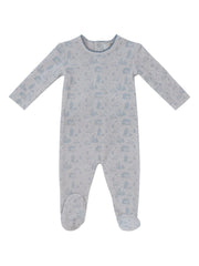 Woodland Toile Footie - Blue