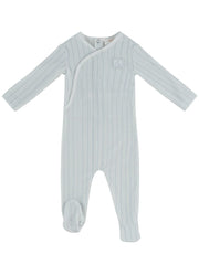 Stripe Stamp Footie - Blue