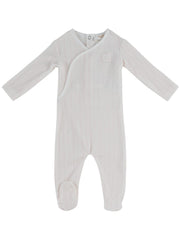 Stripe Stamp Footie - Pink