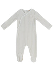Stripe Stamp Footie - Stone