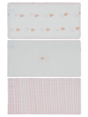 Ciel Enfant Burp Cloth Set Of 3 - Pink
