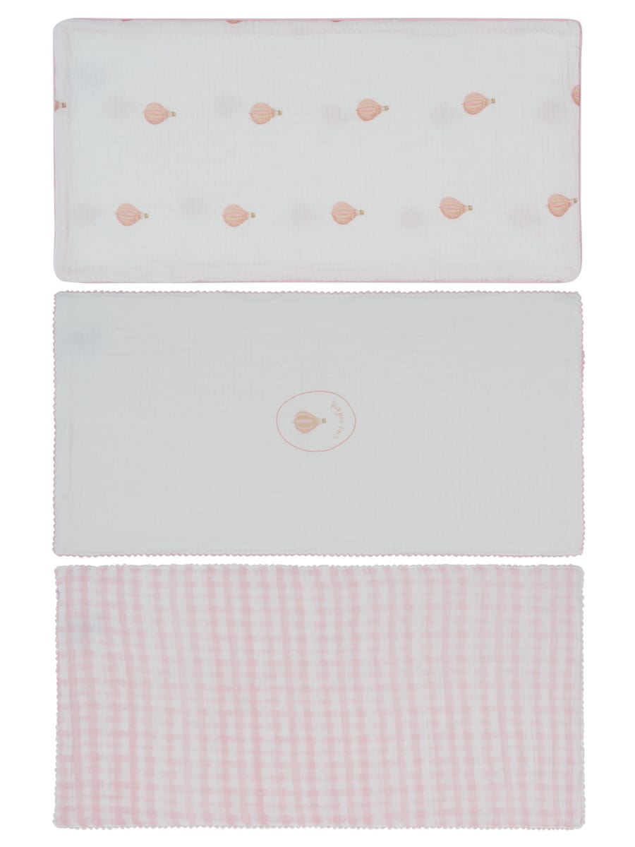 Ciel Enfant Burp Cloth Set Of 3 - Pink