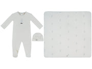 Atelier Bunny Footie, Hat & Blanket Set - Blue