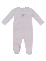 Bunny Stripe Footie - Pink