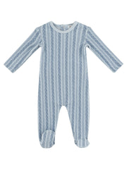 Atelier Cable Footie - Blue