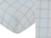 Whinny Plaid Fitted Bassinet Sheet - Blue