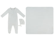 Fur Ever Yours Footie, Hat & Blanket Set - Blue