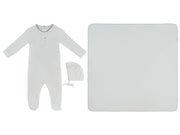 Fur Ever Yours Footie, Hat & Blanket Set - Taupe