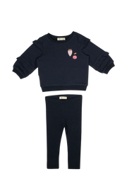 Nina Ruffled Set - Navy