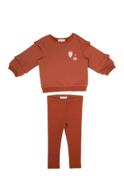 Nina Ruffled Set - Terracotta