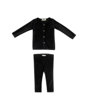 Gia Velour Rib Set - Black