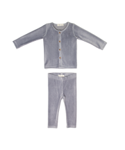 Gia Velour Rib Set - Grey