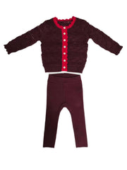 Cynthia Knit Set - Cranberry