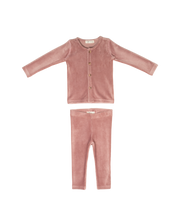 Gia Velour Rib Set - Rose