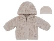 Atelier Cable Fur Jacket & Hat - Stone