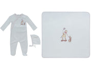 Meadow Friends Footie, Hat & Blanket Set - Pink