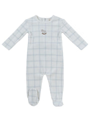 Whinny Plaid Footie - Blue