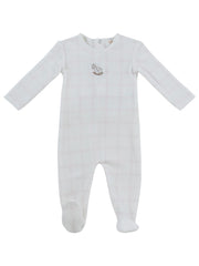 Whinny Plaid Footie - Pink