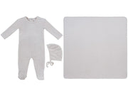 Bebe Pointelle Footie, Hat & Blanket Set - Natural