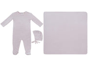Bebe Pointelle Footie, Hat & Blanket Set - Pink