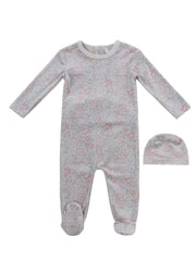 Petite Petal Footie & Hat Set - Pink