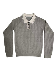 Ollie Knit Polo Sweater - Grey