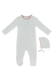 Fur Ever Yours Footie & Hat Set - Red